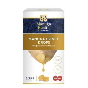 Bomboane miere de Manuka MGO 400+ (65g) (ghimbir si lamaie)